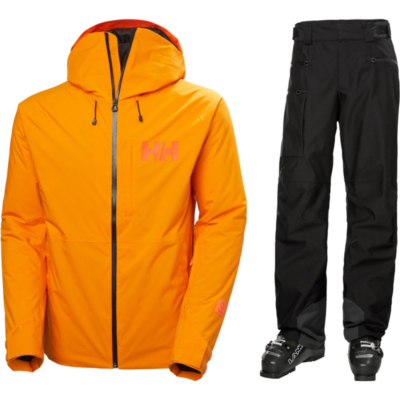 Helly Hansen Powderface Lyžařská sada, pánská, oranžová/černá