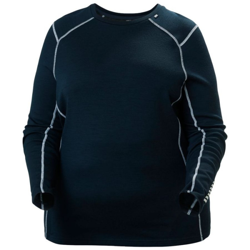 Helly Hansen Lifa Merino Midweight Crew Plus, fleecová mikina, dámská, navy