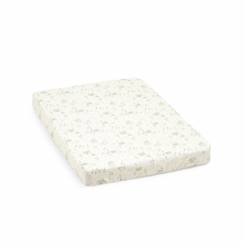 STOKKE® Nighti™ Mini bavlněné prostěradlo 60x80 cm - Sage Green Map