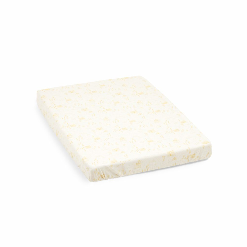 STOKKE® Nighti™ Mini bavlněné prostěradlo 60x80 cm - Sunset Yellow Map