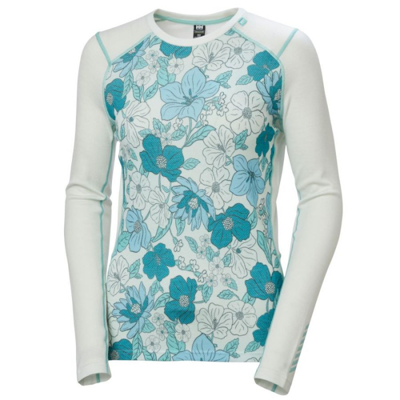 Helly Hansen Lifa Merino Midweight Graphic Crew, nepromokavá bunda, dámská, světle zelená