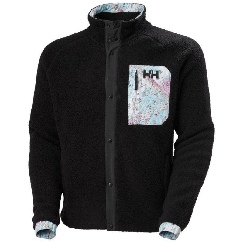 Helly Hansen Panorama Pile Snap, fleecová bunda, pánská, černá