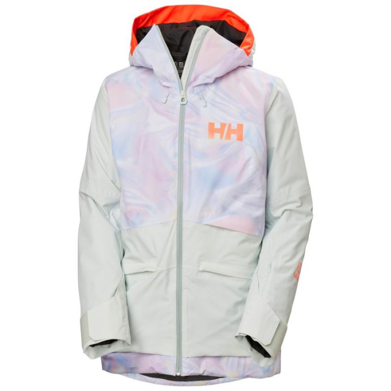 Helly Hansen Powchaser 2.0, lyžařská bunda, dámská, světle zelená/světle fialová