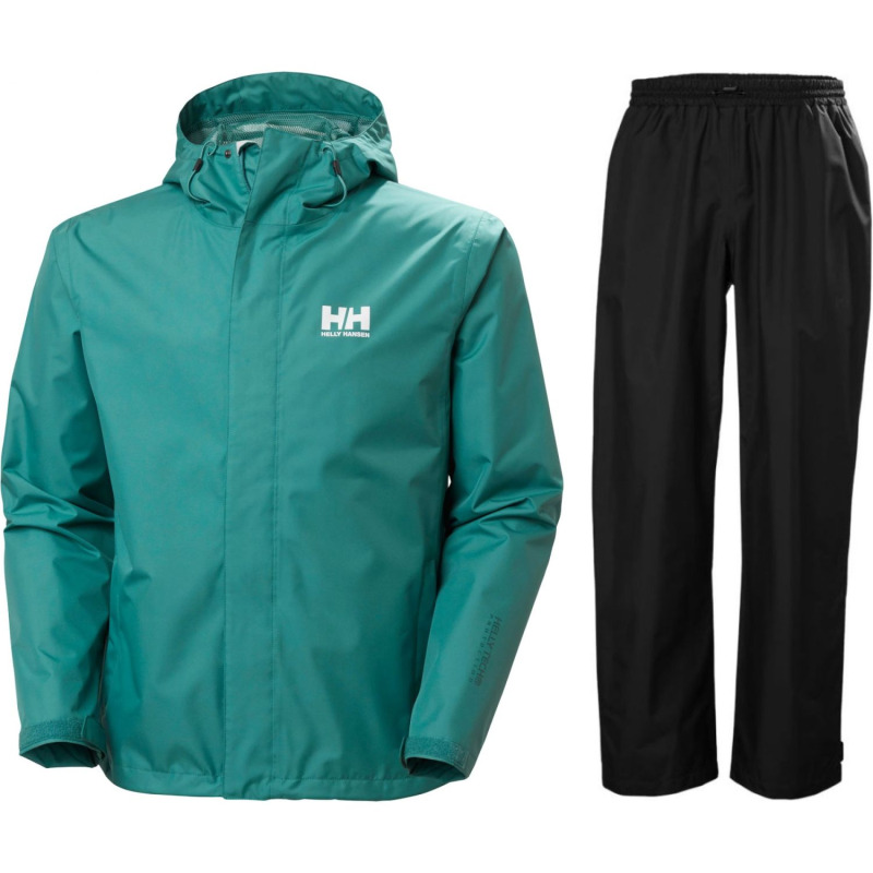 Helly Hansen HH Rain/Seven J nepromokavá bunda, pánská, černá/zelená