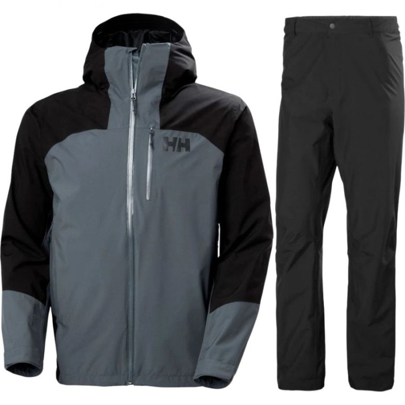 Helly Hansen Loke 2L shellová bunda + shellové kalhoty, pánské, alpine frost/černá