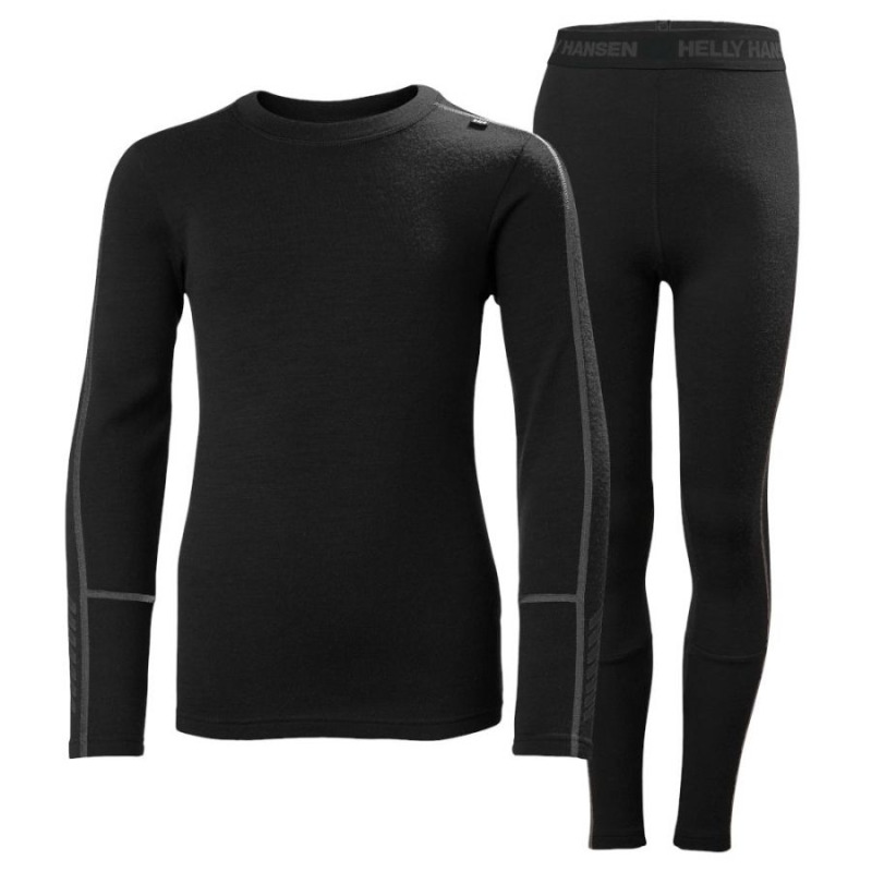 Helly Hansen Lifa Merino Midweight, souprava, junior, černá