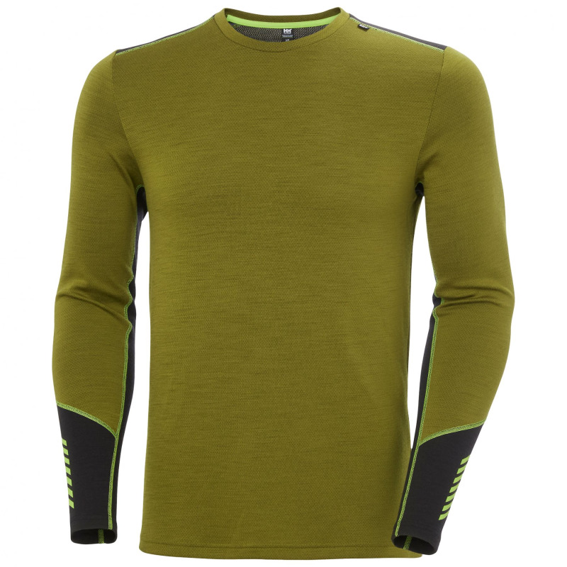 Helly Hansen Lifa Merino Midweight triko s kulatým výstřihem, pánské, zelené