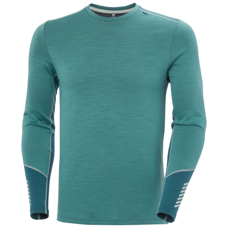 Helly Hansen Lifa Merino Midweight triko s kulatým výstřihem, pánské, zelené