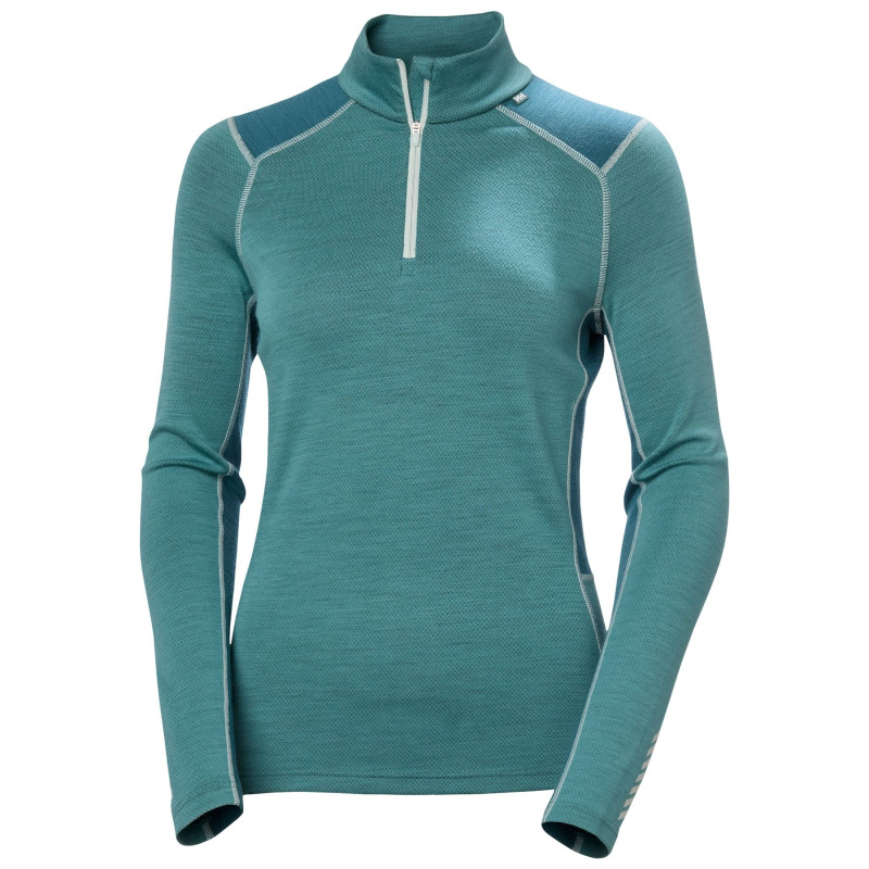 Helly Hansen Lifa Merino středně teplá 1/2 Zip, dámská, zelená
