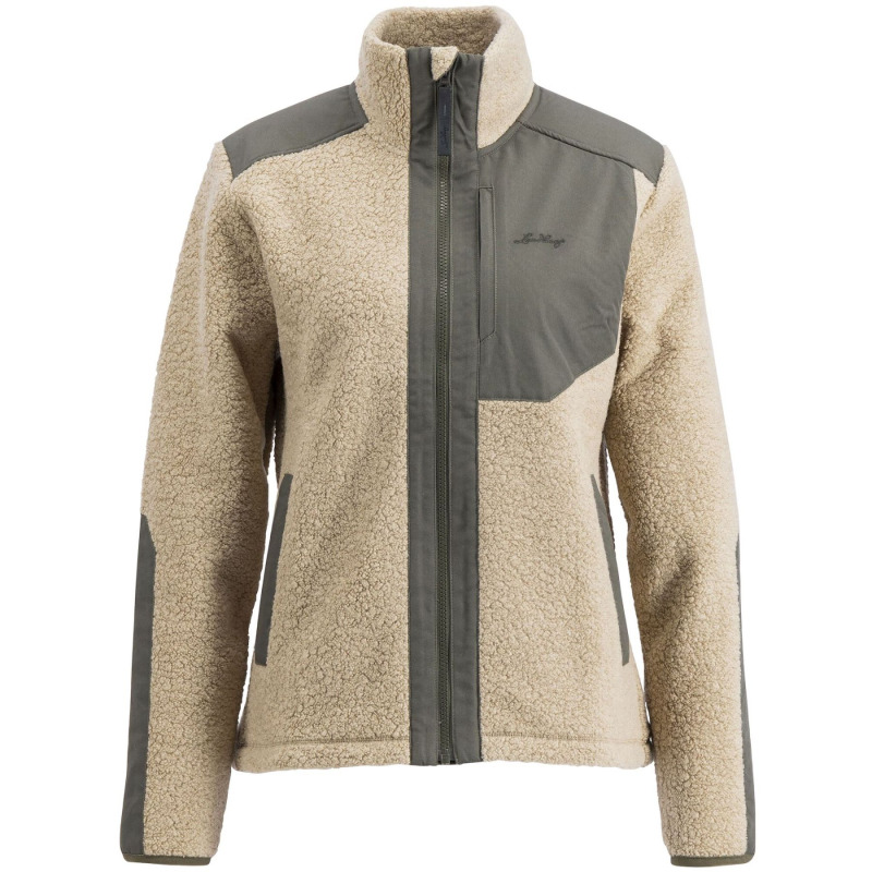 Lundhags Saruk Wool Pile Mid Full Zip, střední vrstva, dámské, béžová