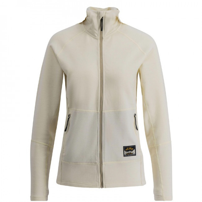 Lundhags Tived Merino Full Zip W, střední vrstva, černá, bílá
