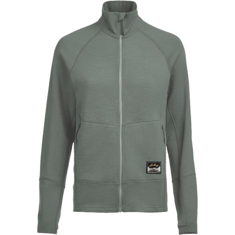 Lundhags Tived Merino Full Zip W, střední vrstva, černá, zelená
