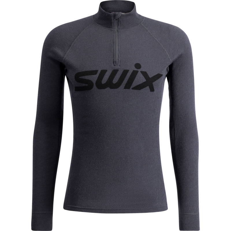 Swix RaceX Merino Half Zip, pánská, tmavě šedá