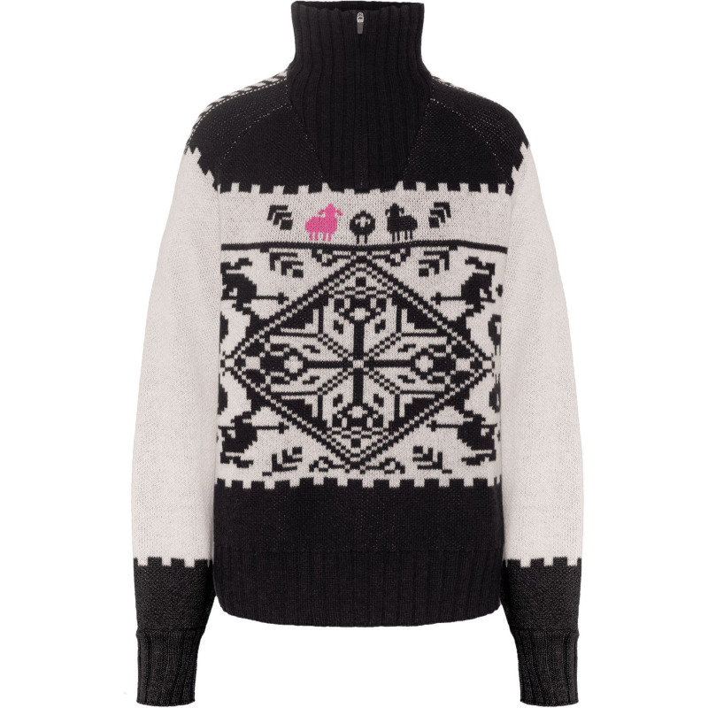 Kari Traa Saga Knit, mikina, dámská, černá/bílá