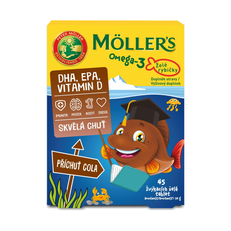 Mollers Omega-3 želé rybičky Cola tbl.45
