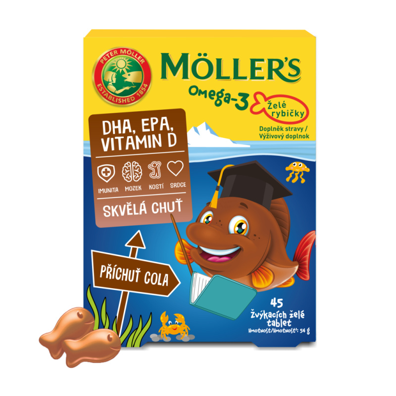 Mollers Omega-3 želé rybičky Cola tbl.45