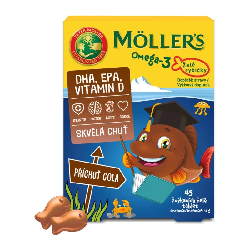 Mollers Omega-3 želé rybičky Cola tbl.45