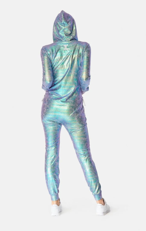 Dámský overal Cosmic Slim Purple - OnePiece  metalická S