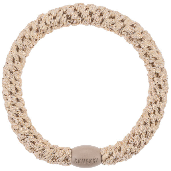 KKNEKKI Beige Glitter gumička do vlasů (třpytivá béžová) 1 ks
