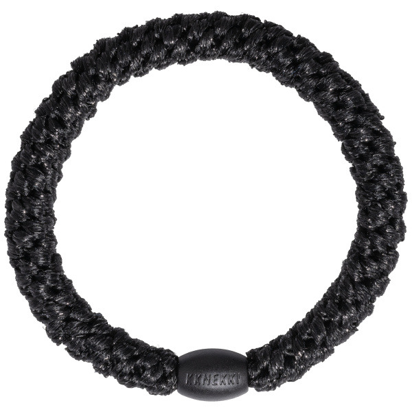 KKNEKKI Black Glitter gumička do vlasů (třpytivá černá) 1 ks