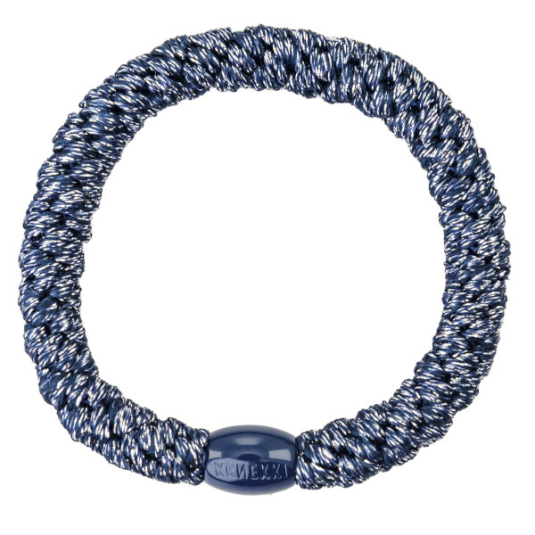 KKNEKKI Navy Silver Glitter gumička do vlasů (třpytivá tmavě modrá) 1 ks