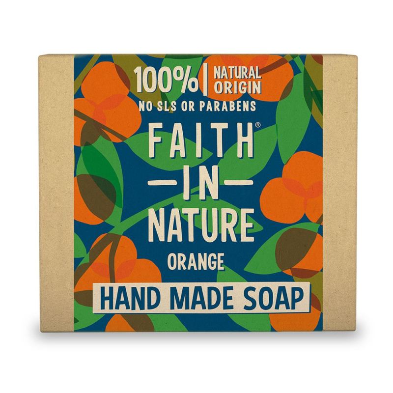 Faith in Nature rostlinné tuhé mýdlo s pomerančem, 100 g