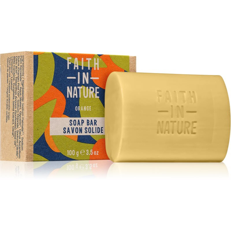 Faith in Nature rostlinné tuhé mýdlo s pomerančem, 100 g