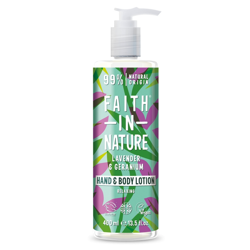 Faith in Nature mléko na tělo a ruce levandule, 400ml