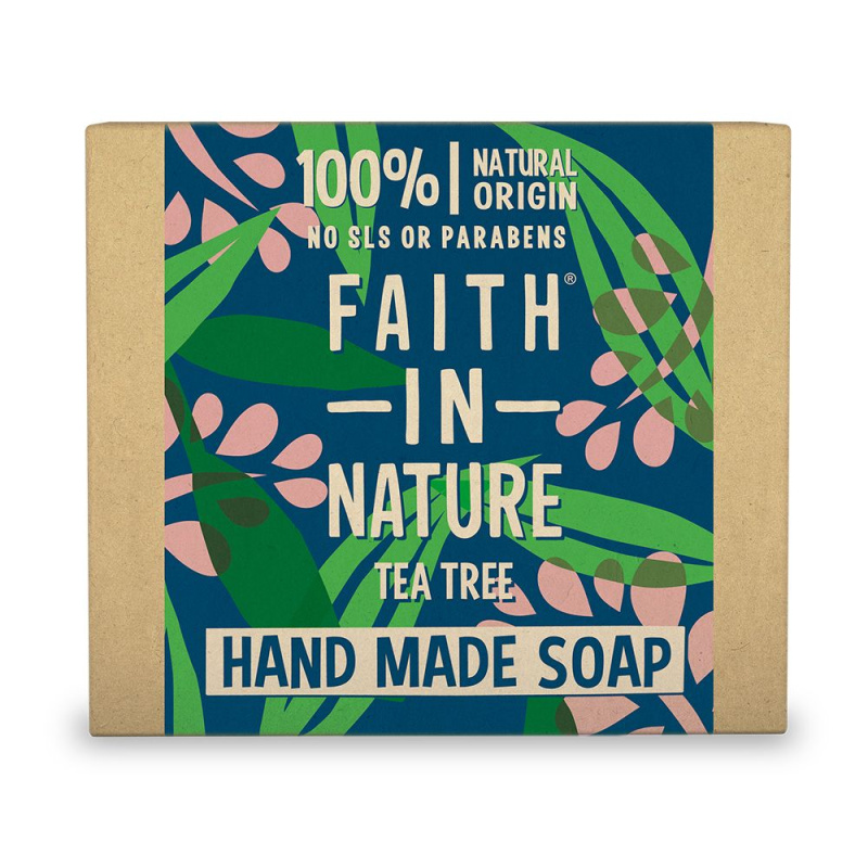 Faith in Nature rostlinné tuhé mýdlo s Tea Tree, 100 g