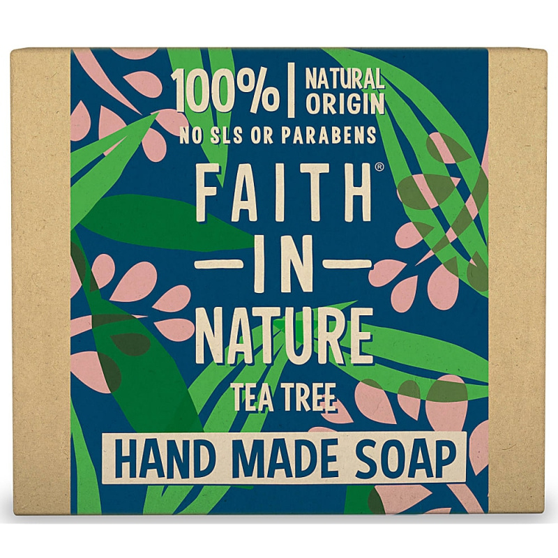 Faith in Nature rostlinné tuhé mýdlo s Tea Tree, 100 g