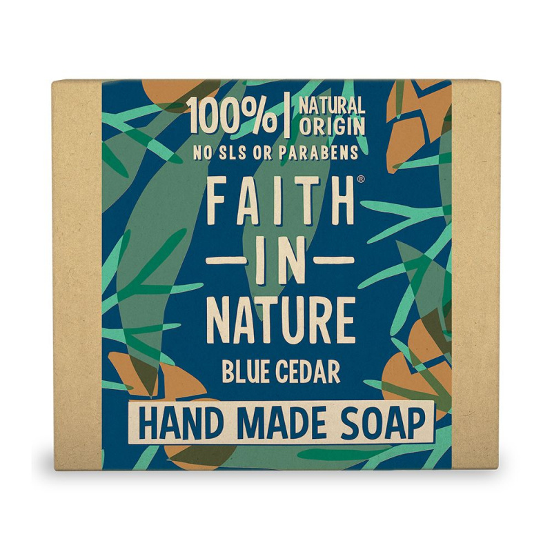 Faith in Nature Faith For Men tuhé mýdlo Modrý cedr, 100g