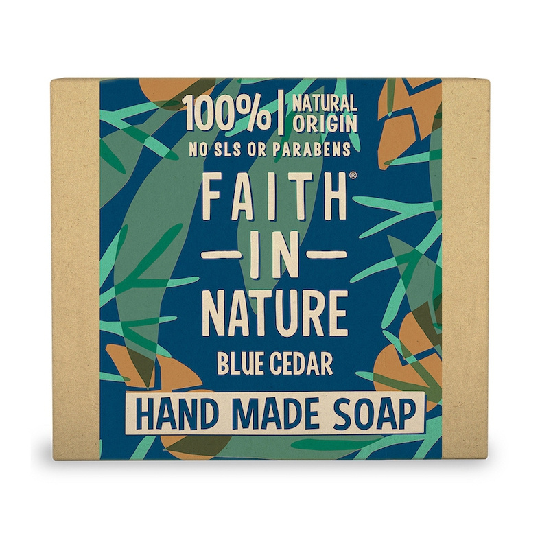 Faith in Nature Faith For Men tuhé mýdlo Modrý cedr, 100g