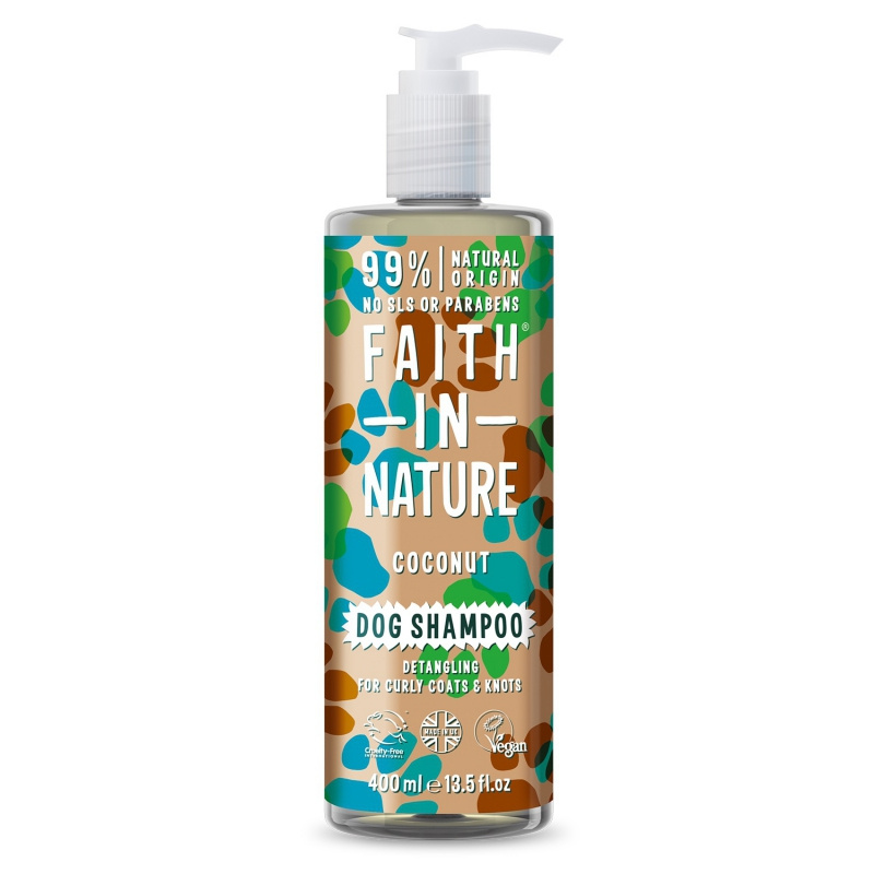 Faith in Nature kokosový šampon pro kudrnaté psy - snadné rozčesání, 400ml
