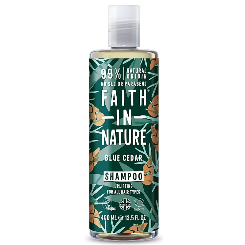 Faith in Nature Faith For Men přírodní šampon Modrý cedr MAXI, 400ml