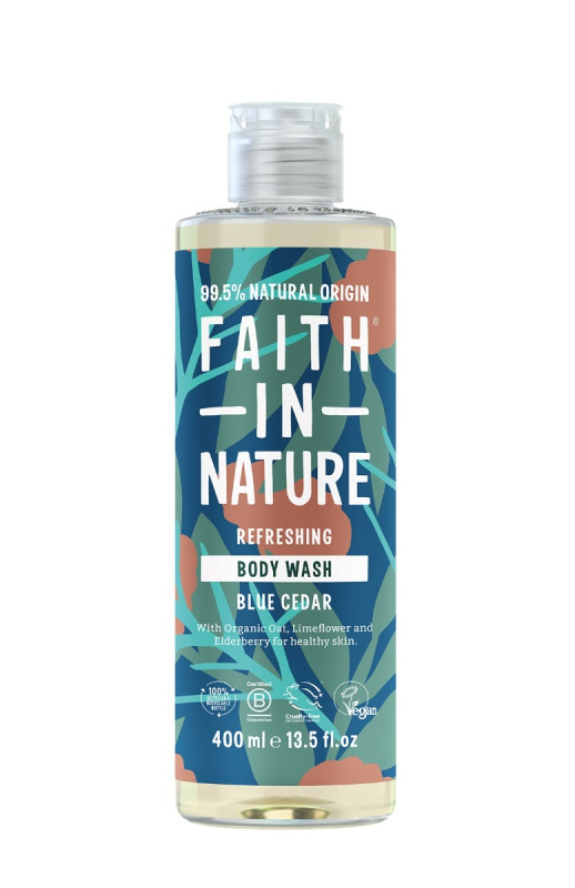 Faith in Nature Faith For Men přírodní sprchový gel Modrý cedr MAXI, 400ml