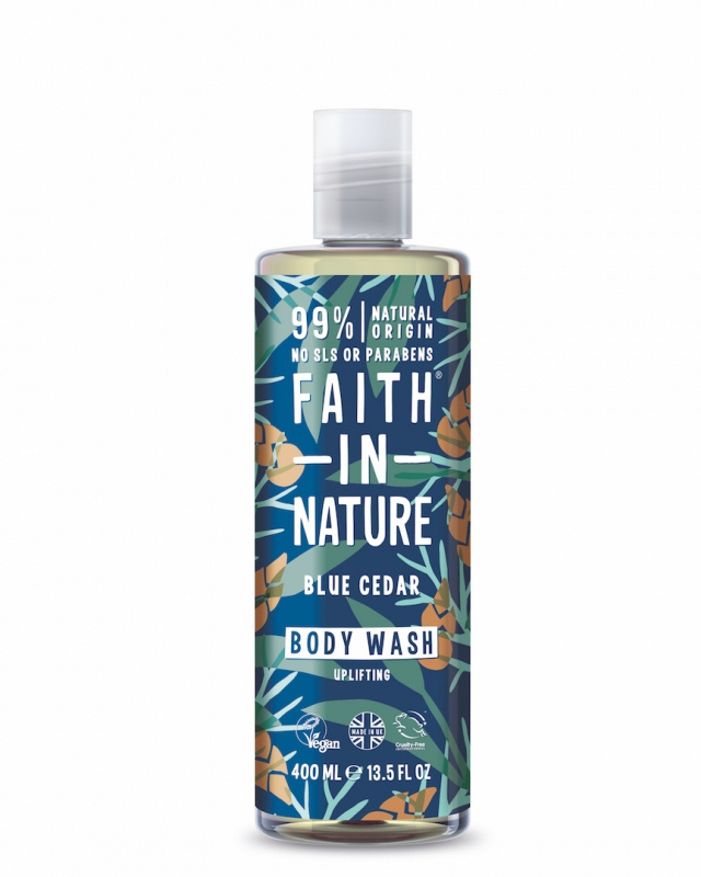 Faith in Nature Faith For Men přírodní sprchový gel Modrý cedr MAXI, 400ml