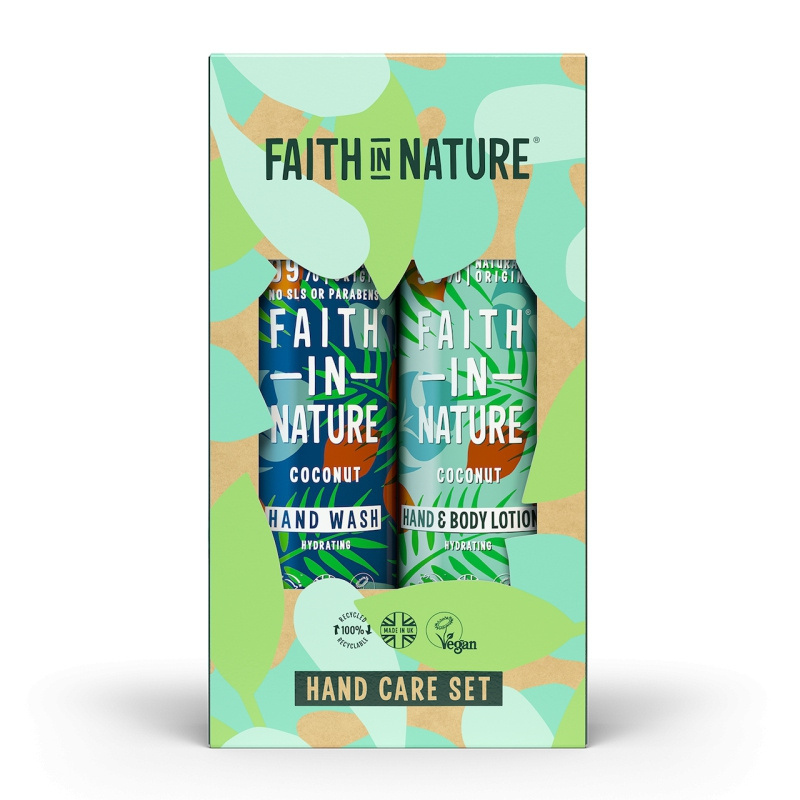 Faith in Nature Dárková sada Péče o ruce - kokosové tekuté mýdlo a mléko na ruce a tělo