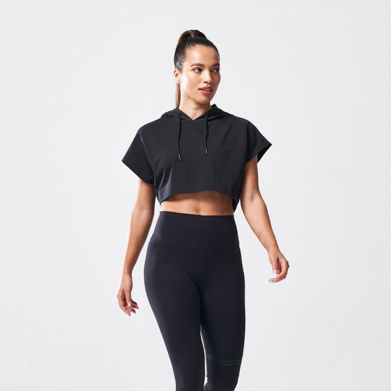 SQUATWOLF Dámské tričko Vented Crop Hoodie Black