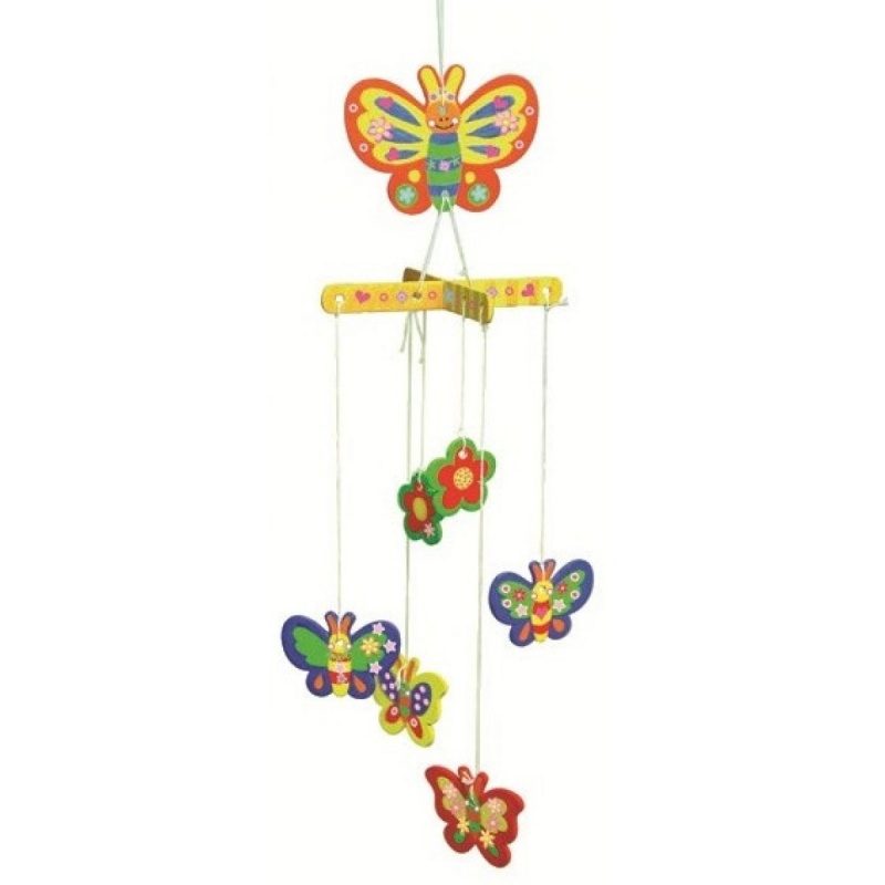 Dřevěné puzzle houpací závěs 20 x 15 cm motýl