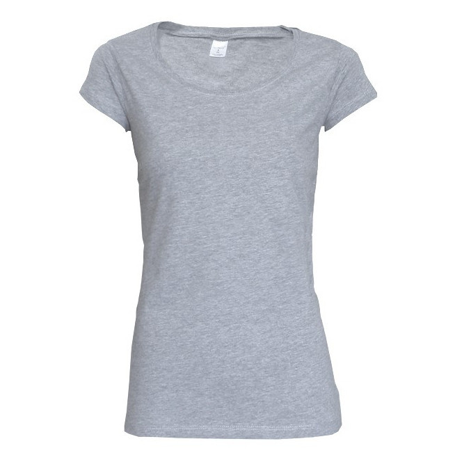 Dámské tričko, kulatý výstřih, KR, vel. L, light melange