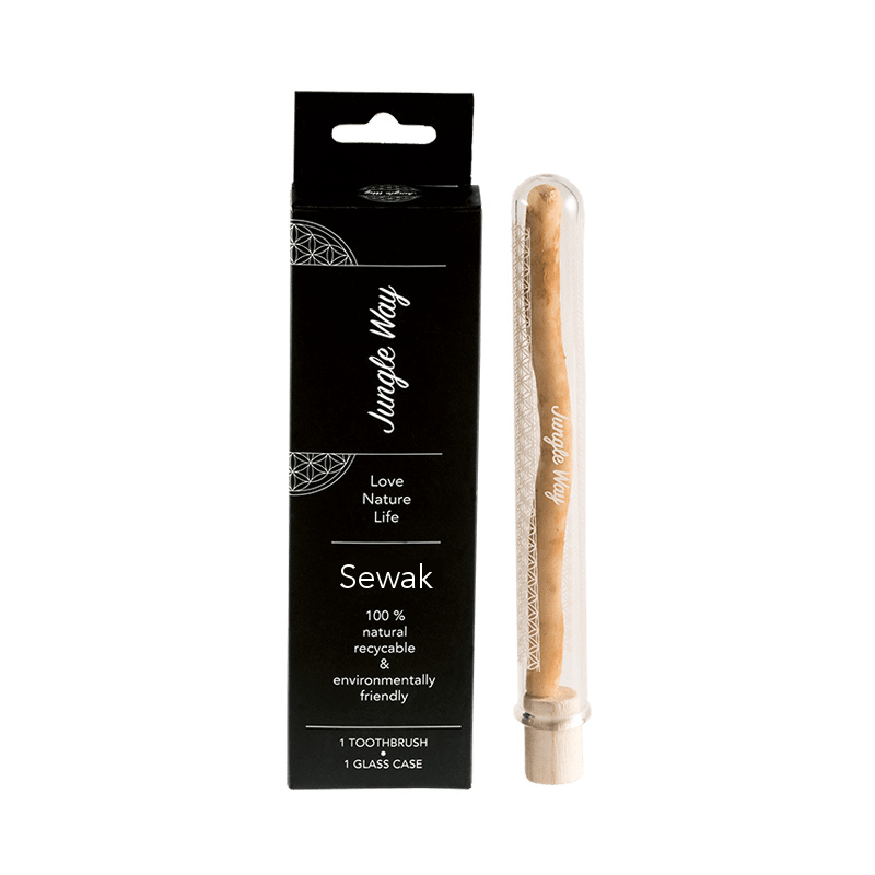 Jungle Way Zubní kartáček sewak se skleněným pouzdrem natural