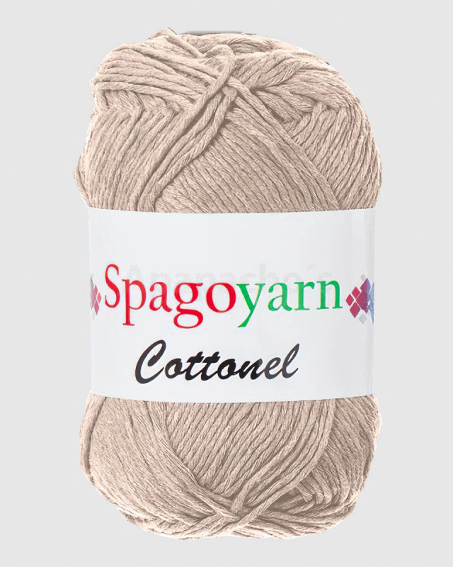 Pletací / háčkovací příze Spagoyarn COTTONEL 123 krémová, jednobarevná, 100g/200m