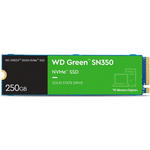 WD GREEN SSD NVMe 250GB PCIe SN350, Gen3 8GB/s WDS250G2G0C