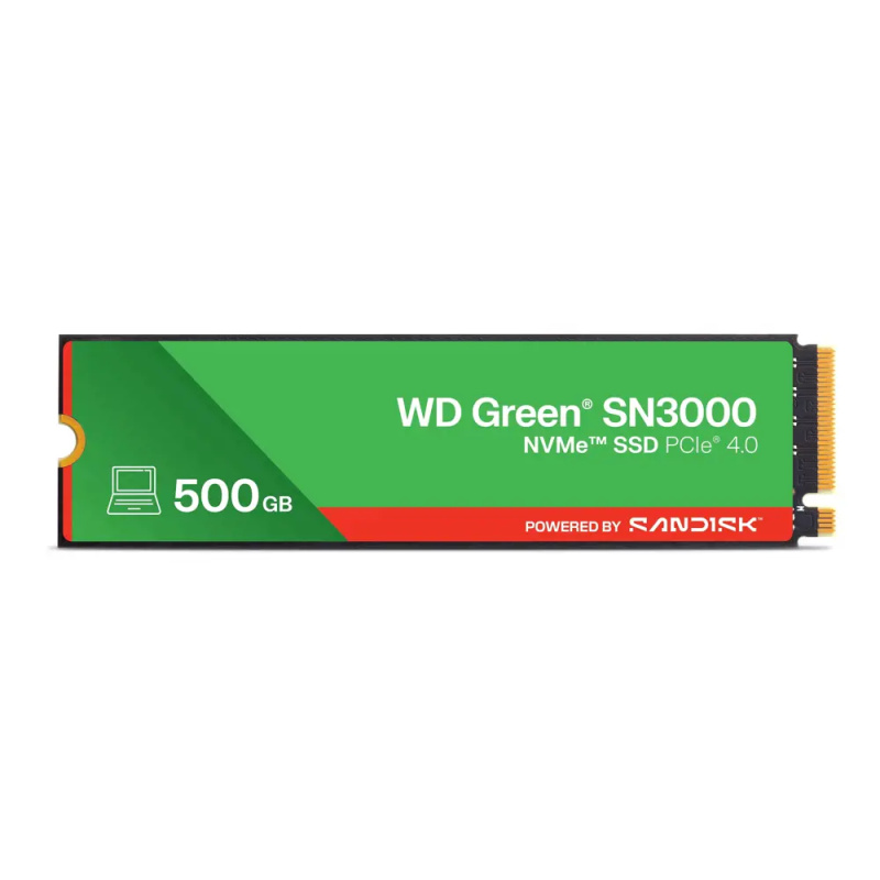 WD GREEN SSD 500GB SN3000 PCIe Gen4x4 M.2 2280 WDS500G4G0E