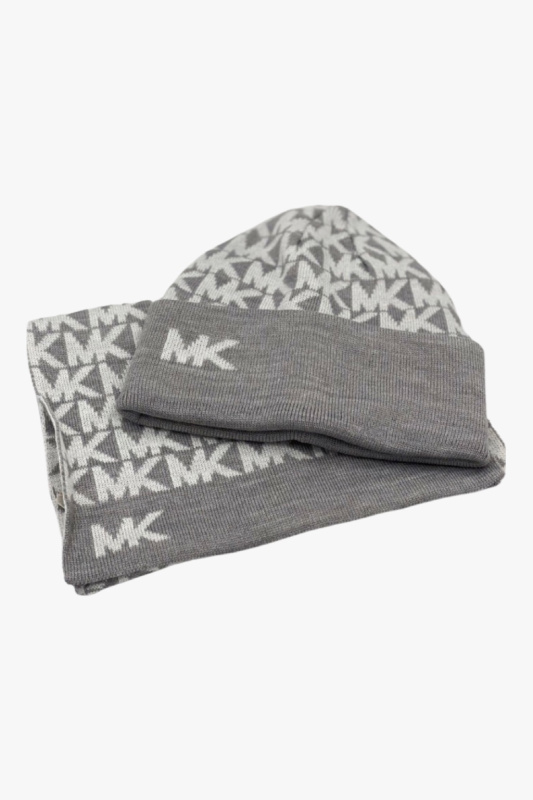 Michael Kors šedobílá šála a čepice v dárkové krabici