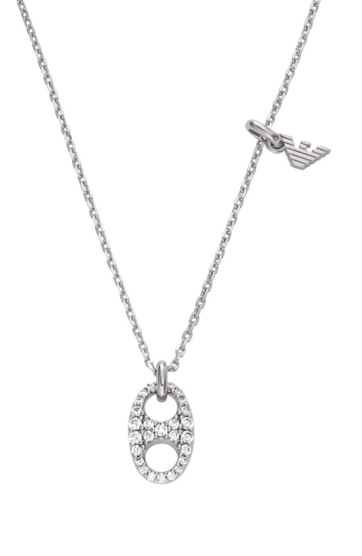 Emporio Armani Slušivý stříbrný náhrdelník pro ženy EG3630040