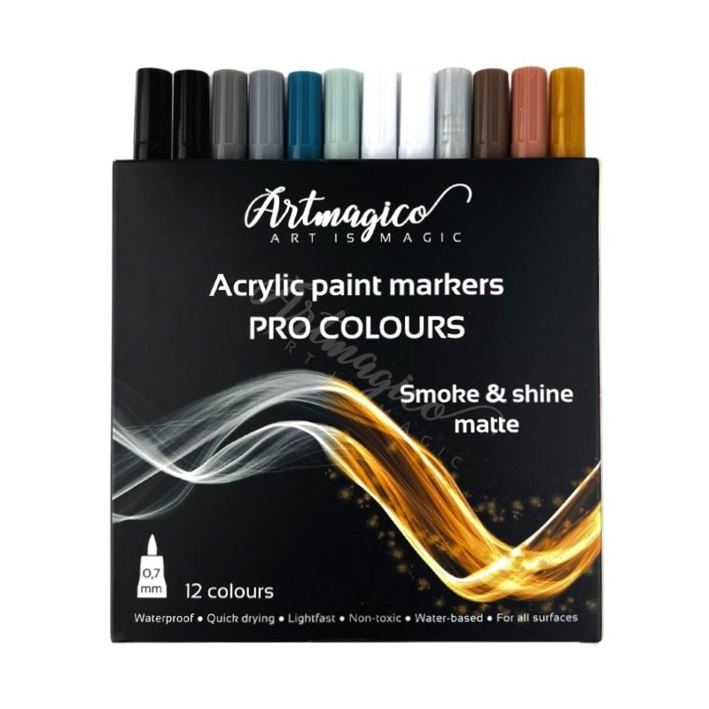Sada akrylových popisovačů Artmagico PRO Smoke and Shine