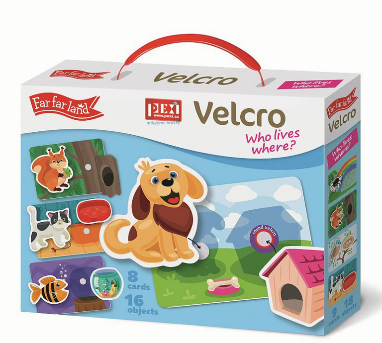 Pexi Velcro skládačky - Kdo kde bydlí?