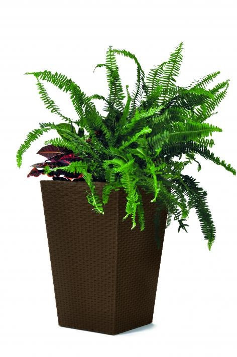 KETER Květináč Rattan Planter S - hnědý