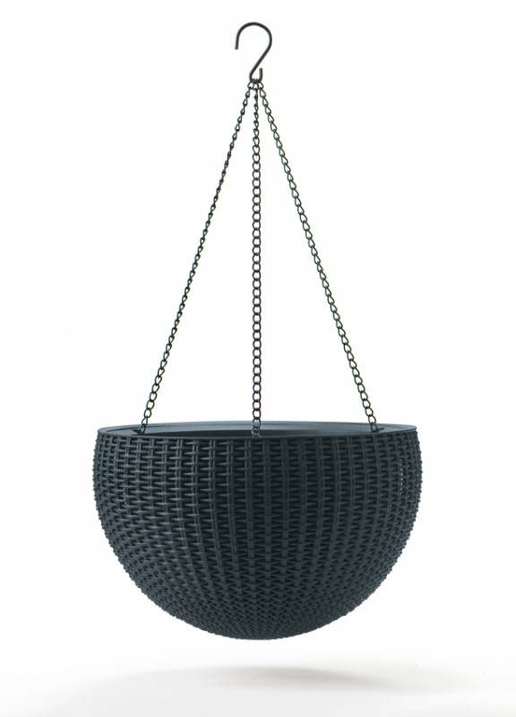 Závěsný květináč KETER Hanging Sphere - grafitový